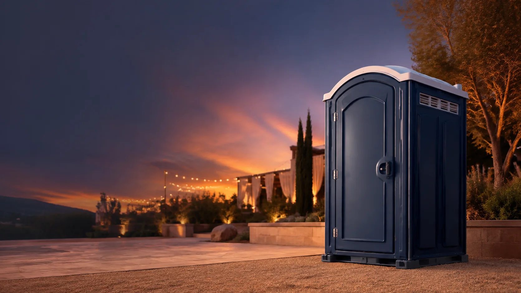 Portable restroom shown for rental planning in Longmont, CO